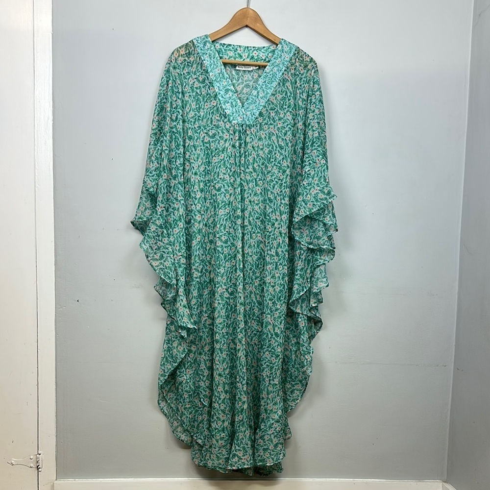 Anthropologie Roller Rabbit Floral Caftan Sz S/XS - Picture 5 of 12